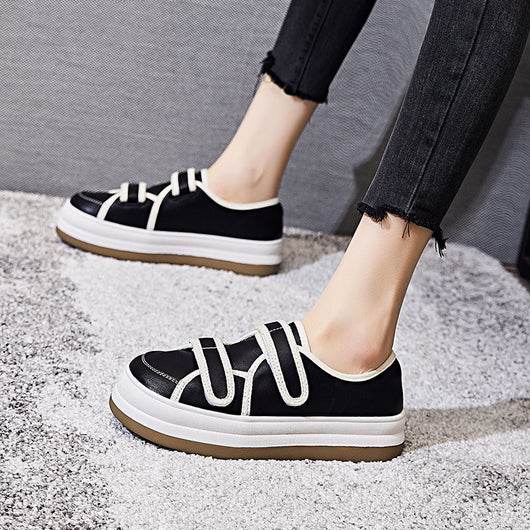 Zapatos Cómodos para Mujer con Suela Gruesa y Cierre de Velcro