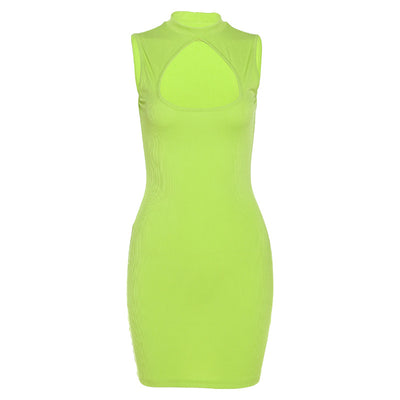 Vestido Sexy Ajustado sin Mangas con Cuello Redondo y Aberturas - Image 9