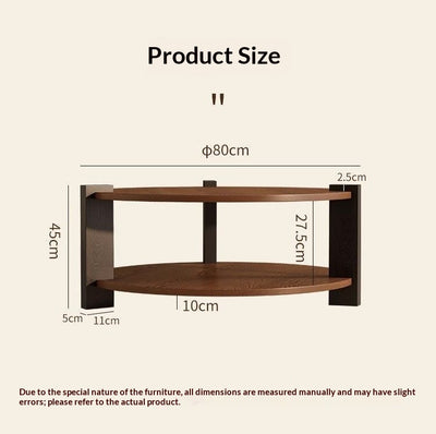 Mesa de Centro Circular en Nogal Negro - Diseño Clásico Madera Maciza - Image 11