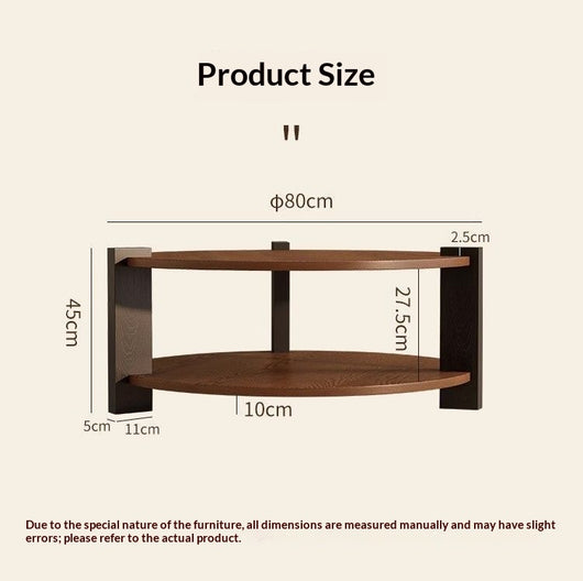 Mesa de Centro Circular en Nogal Negro - Diseño Clásico Madera Maciza - Image 11