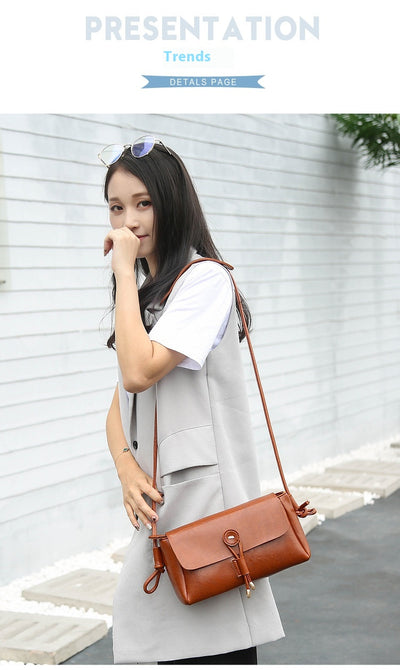 Bolso Bandolera de Cuero Encerado para Mujer - Estilo Fashion - Image 10