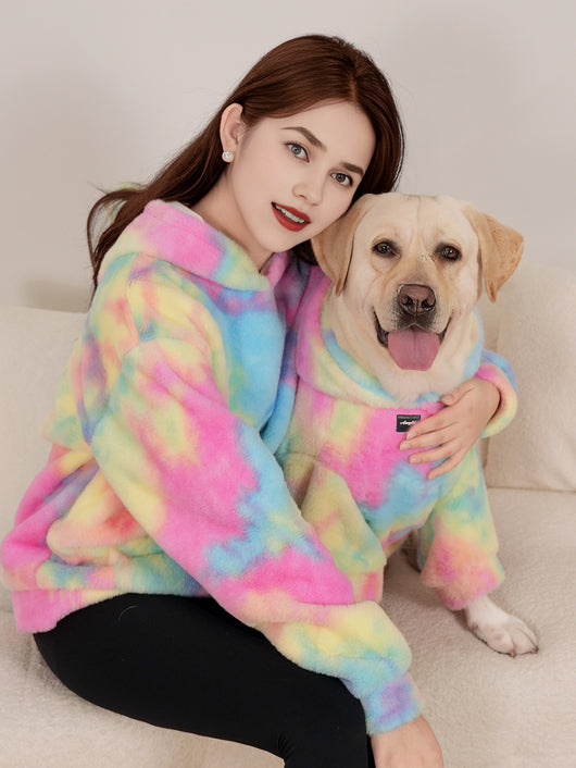 Sudadera Tie Dye Arcoíris para Perros con Pelaje de Conejo - Image 11