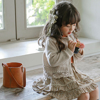 Suéter de Encaje Calado para Niña con Mangas Largas - Estilo Coreano - Image 9