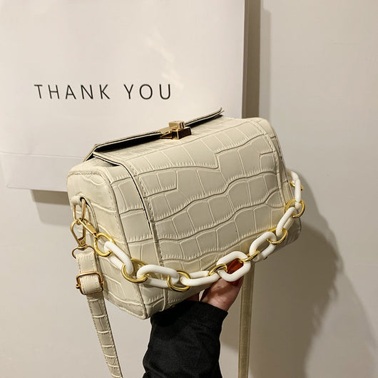 Bolso de Cadena Gruesa con Patrón de Piedra para Mujer - Image 12