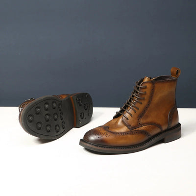 Botas de Cuero Casual para Hombre con Suela Gruesa y Estilo Moderno - Image 10