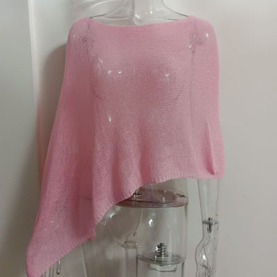 Blusa Tejida de Protección Solar con Capa Irregular para Mujer - Image 8