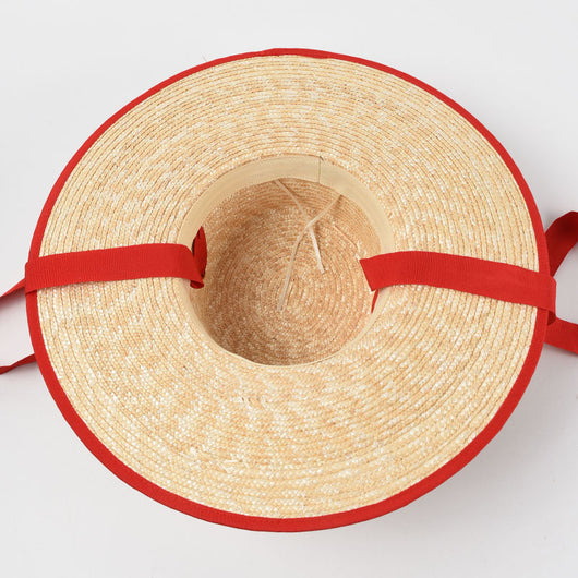 Sombrero de Paja Trenzado con Tiras - Estilo Europeo y Americano para Mujer - Image 4