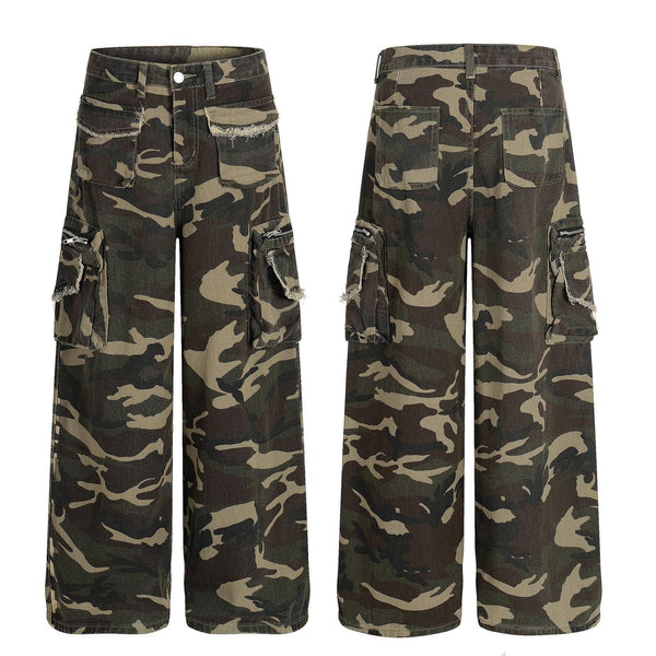 Pantalones de Trabajo Camuflaje Algodón Corte Recto para Hombre