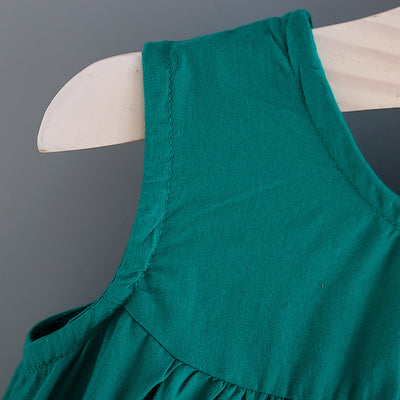 Vestido Infantil Sin Mangas Cuello Redondo - Colores Sólidos Verano - Image 21