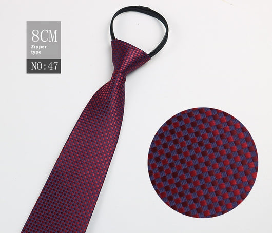 Corbata Negra Rayada Azul con Cierre Rápido - Corbata Ejecutiva Lazy Zip - Image 48