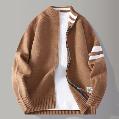 Chaqueta Térmica Tejida para Hombre con Cuello Mock y Mangas Largas - Image 7