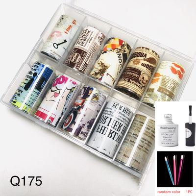 Set de 12 Láminas Decorativas para Uñas - Transferencias Nail Art - Image 97