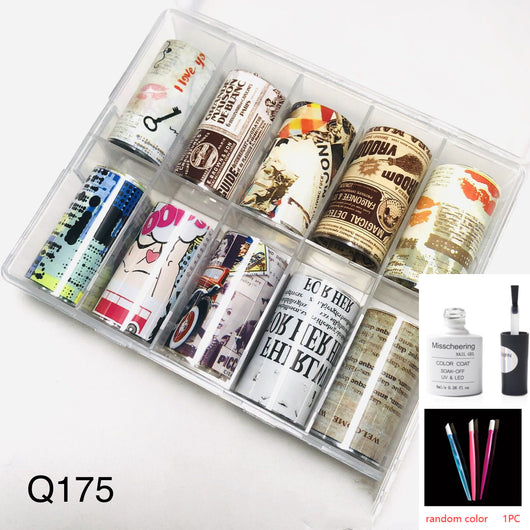 Set de 12 Láminas Decorativas para Uñas - Transferencias Nail Art - Image 97