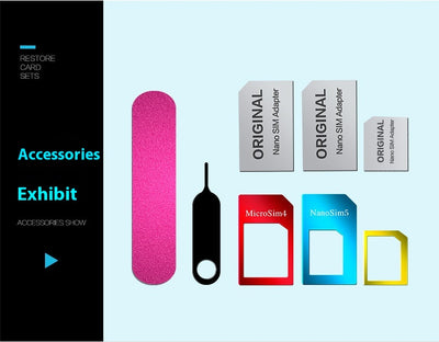 Adaptador de SIM de Aluminio - Set de 5 Piezas Convertidor Nano a Micro SIM - Image 11