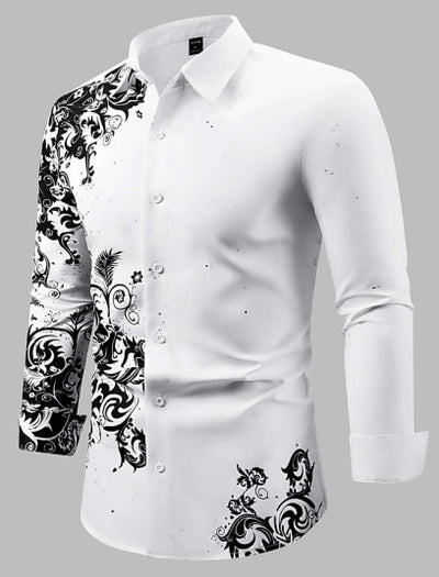 Camisa Casual de Manga Larga con Estampado para Hombre - Image 35