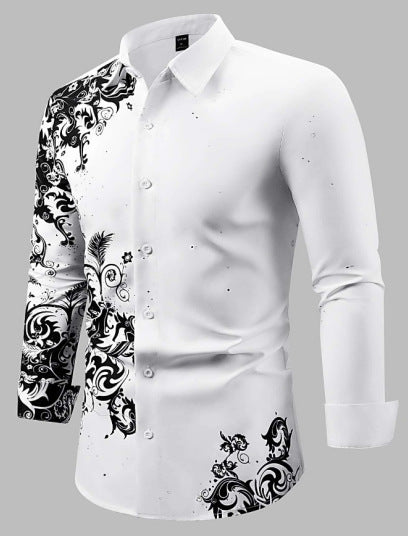 Camisa Casual de Manga Larga con Estampado para Hombre - Image 35