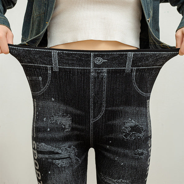 Pantalones Skinny Reductores en Denim Sintético para Mujer