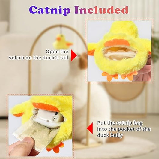 Juguete Interactivo para Gatos con Alas Batientes, Pato Recargable con Sonido - Image 4