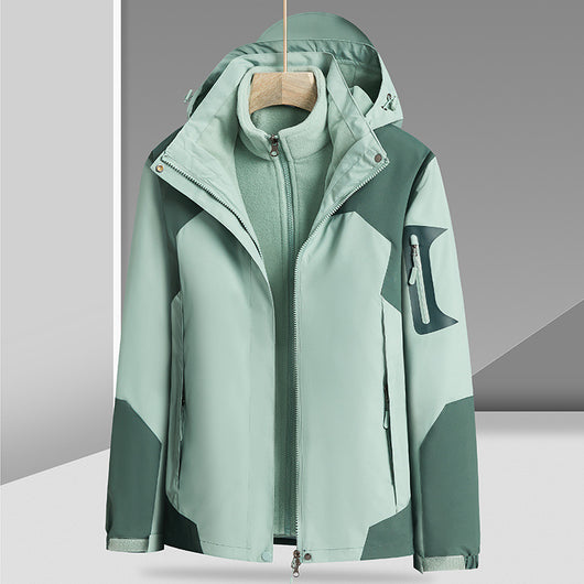Chaqueta 3 en 1 Impermeable y Rompevientos con Forro Removible de Felpa - Image 2