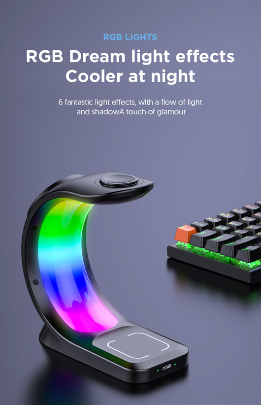 Cargador Inalámbrico Magnético 4 en 1 con Luz Ambiente para iPhone, Apple Watch y AirPods Pro - Image 18