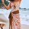 Conjunto de Playa Dos Piezas con Falda Estampada y Corset Ajustable