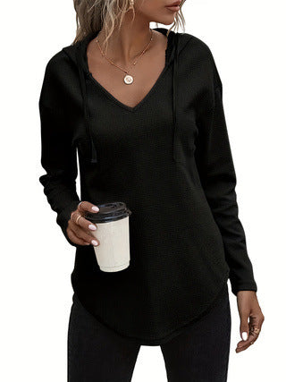 Sudadera Plus Size con Cuello V y Cordones Ajustables para Mujer - Image 6