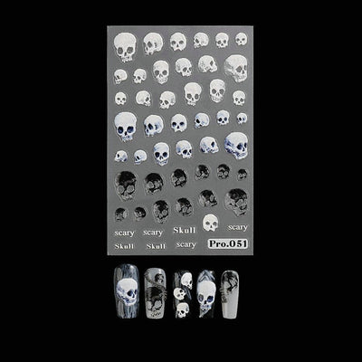 Decoraciones de Uñas Adhesivas Fantasma, Calavera y Telaraña - Image 9