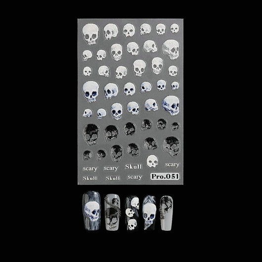 Decoraciones de Uñas Adhesivas Fantasma, Calavera y Telaraña - Image 9