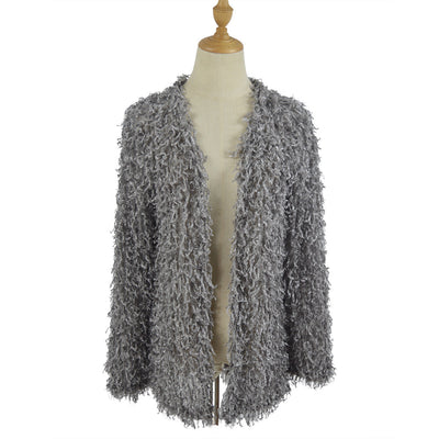 Abrigo Cardigan Largo de Mujer Otoño con Tela Felpa Premium - Image 11
