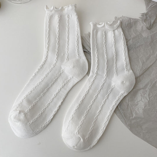 Calcetines Lolita de Encaje Blanco para Mujer - Tubo Medio Algodón - Image 20