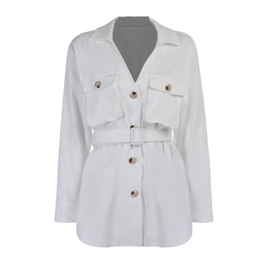 Chaqueta con Bolsillos Laterales Cuello Alto Diseño Minimalista - Image 7