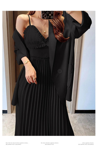 Falda Plisada con Tirantes Envolventes - Elegancia Versátil - Image 10