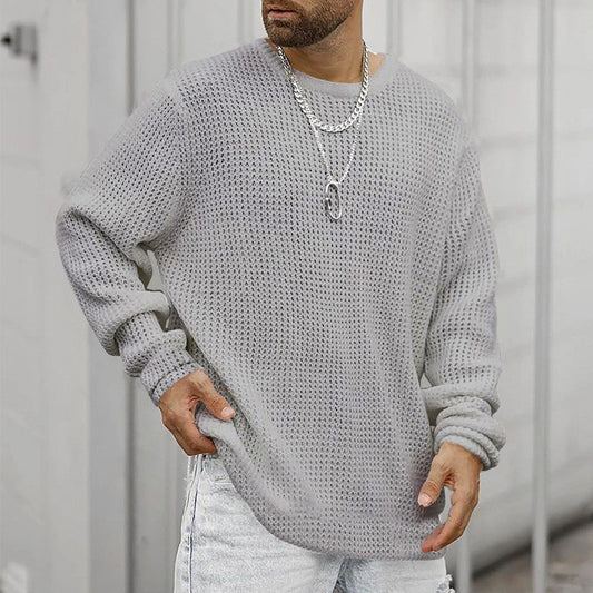 Sudadera Holgada Cuello Redondo Manga Larga para Hombre