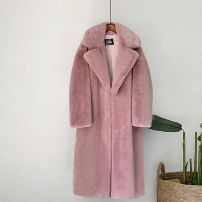 Abrigo Largo de Cashmere y Algodón con Detalles de Pelaje para Mujer - Image 28