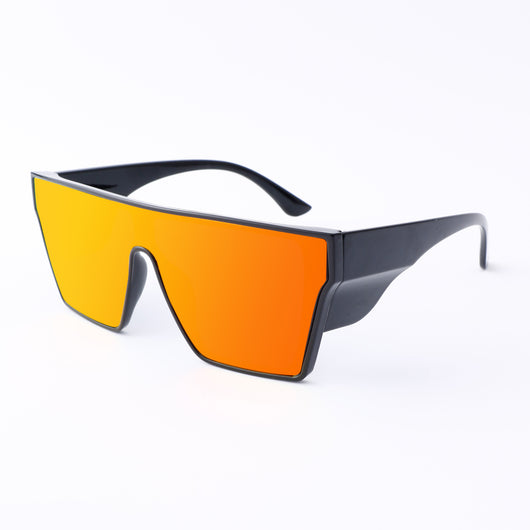 Black frame sports cycling sunglasses with vibrant purple polarized shield lenses, ideal for biking and outdoor activities. - Image 9