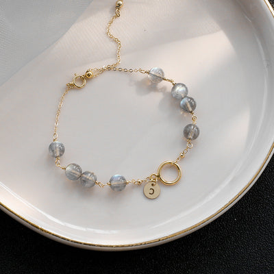 Pulsera de Cuarzo Aguamarina y Cristal Dorado para Mujer - Image 14