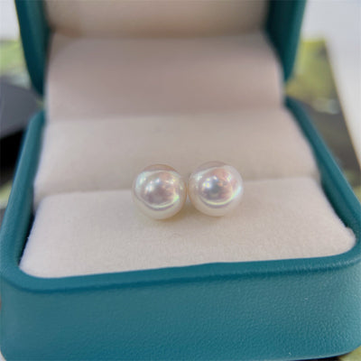 Aretes de Plata S925 Clásicos 8-9mm Brillo Intenso - Image 4