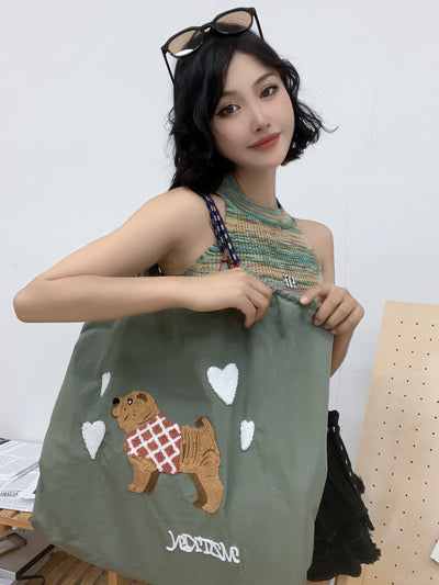 Bolsa de Compras Bordada de Nylon con Asa - Image 5