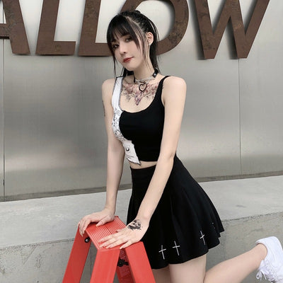 Musculosa Mujer Estilo Urbano con Estampado Patchwork - Image 7