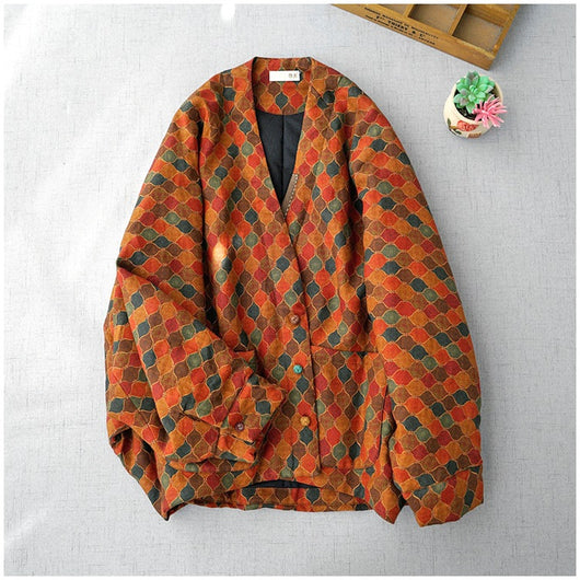 Abrigo de Algodón y Lino para Mujer Estilo Retro - Image 8
