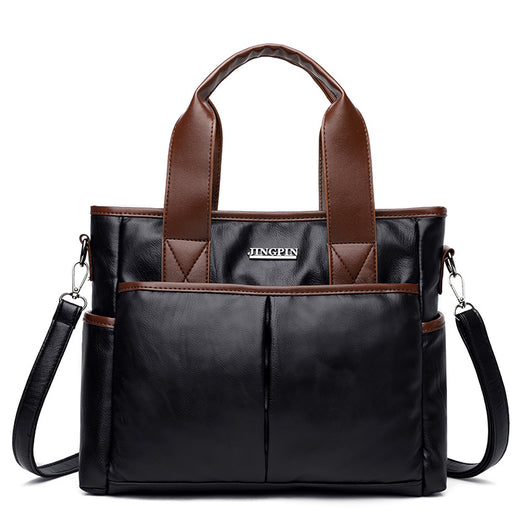 Bolso Mensajero de Cuero con Contraste Retro - Image 10