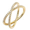 Anel Cruzado Dourado Feminino Vintage Francês Versátil 6