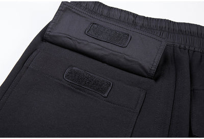 Pantalones Holgados de Algodón con Cintura Elástica y Bolsillos - Gris y Negro - Image 13