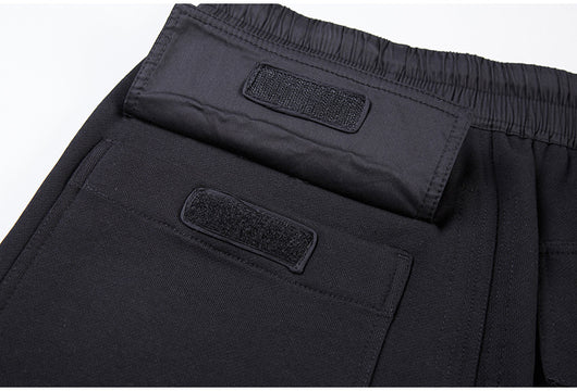 Pantalones Holgados de Algodón con Cintura Elástica y Bolsillos - Gris y Negro - Image 13