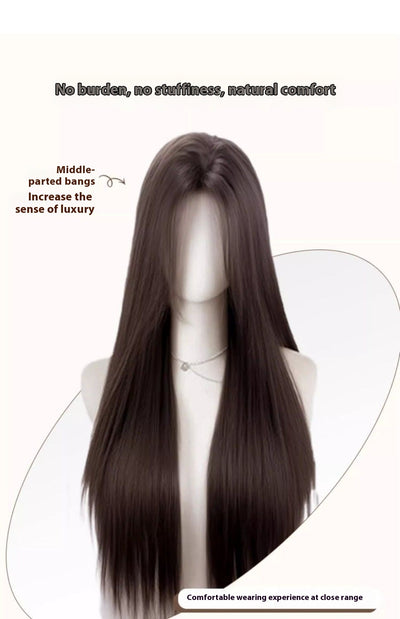 Peluca Frente de Encaje Cabello Liso Negro Natural Largo - Image 13