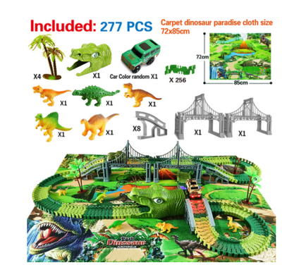 Juguete de Carrera en Pista Eléctrica Tiranosauro Dinosaurio Ensamblable con Simulación - Image 15
