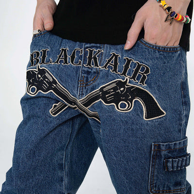Pantalones Vaqueros Bordados Estilo Oeste para Hombre - Image 11
