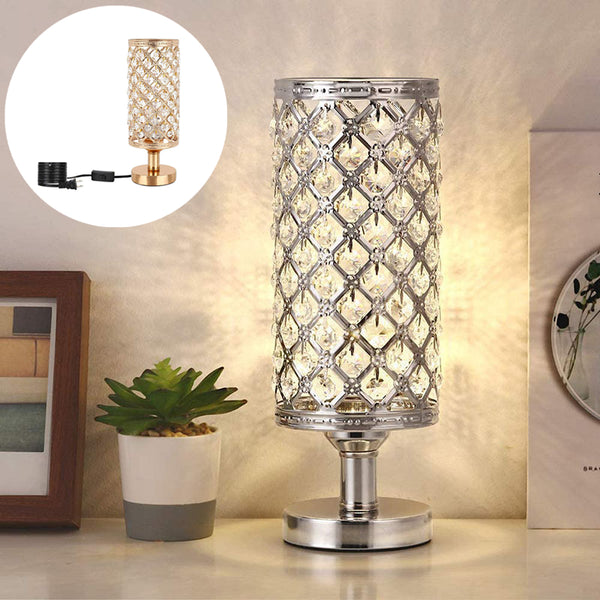 Lámpara de Mesa de Cristal Moderno con Diseño Elegante para Dormitorio y Sala