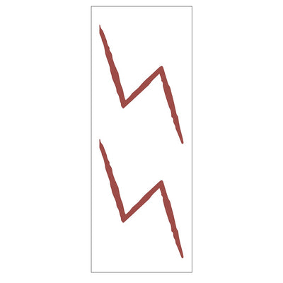Red lightning bolt temporary tattoo sticker, featuring two jagged red lightning designs on a white background. - Image 11