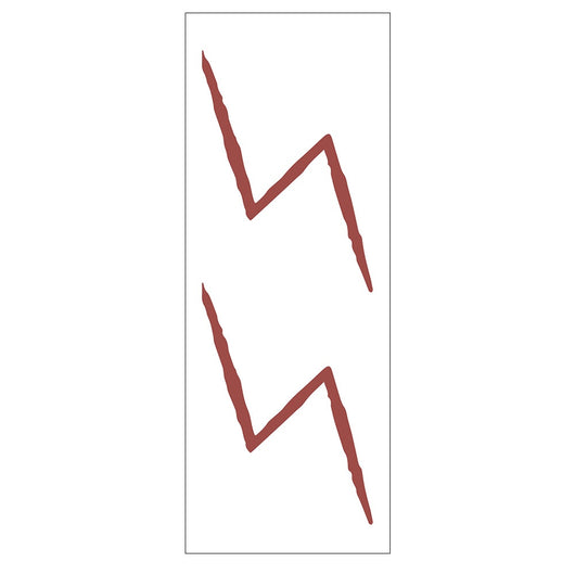 Red lightning bolt temporary tattoo sticker, featuring two jagged red lightning designs on a white background. - Image 11